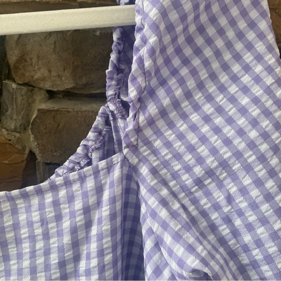 H&M Divided Purple & White Gingham Dress Women’s Size Medium NWT - Picture 4 of 5